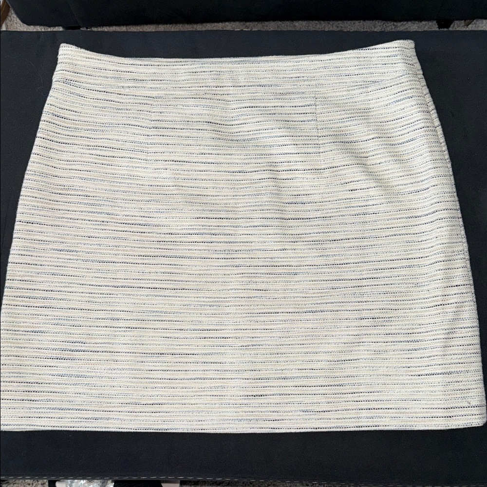 LOFT Cream Tweed style lined Women's Skirt 12 side zipper elegant, business - Picture 2 of 8